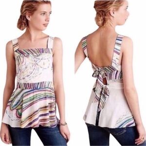 Anthropologie Tracy Reese Multicolor Striped Tie-Back Cami Top – Size L